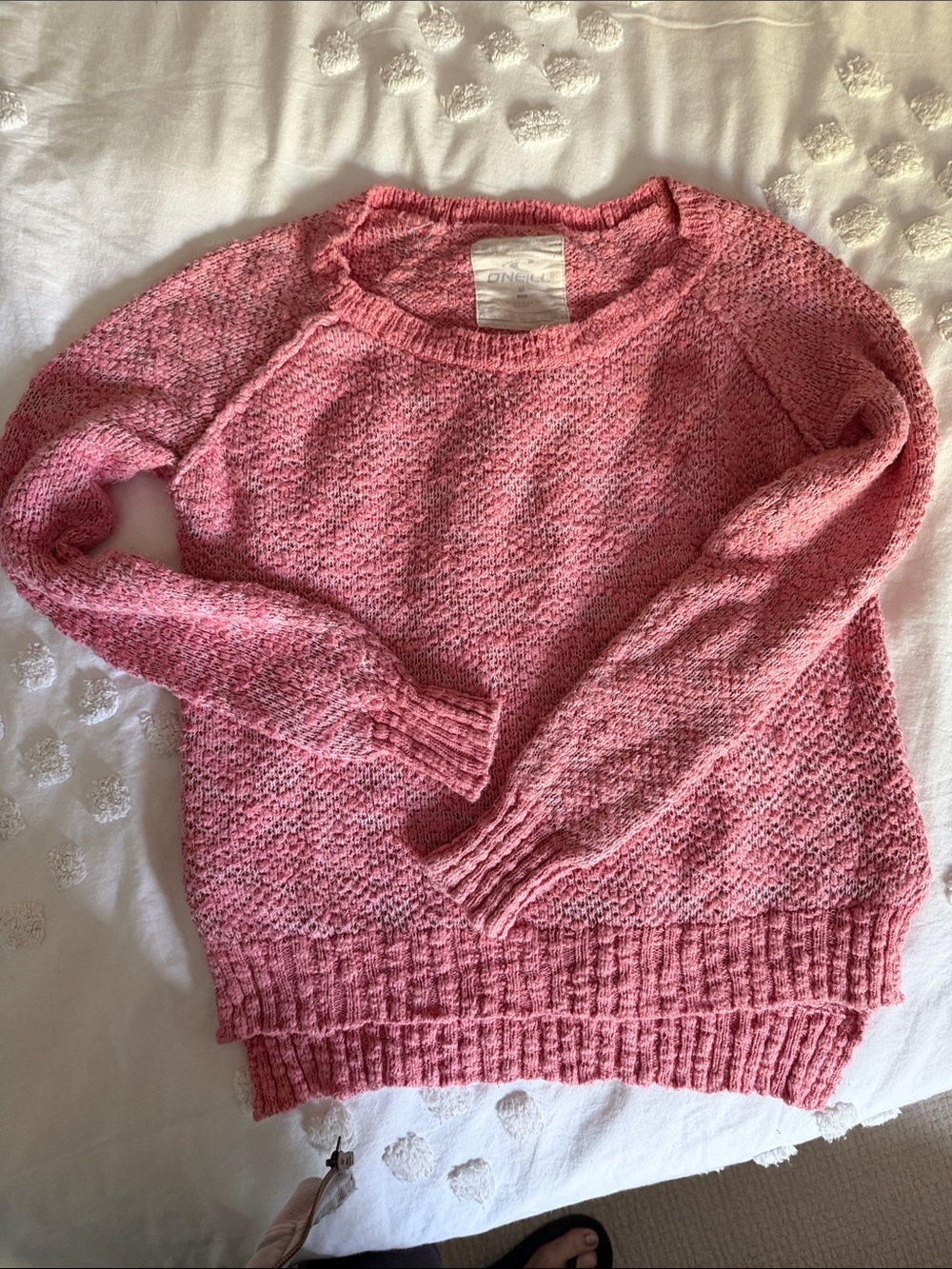 O'Neill Heathered Pink Kids Crewneck Sweater